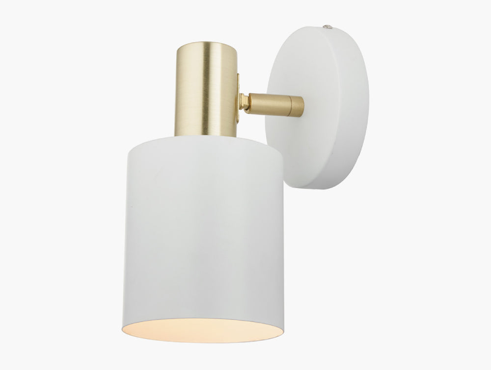 Indy White and Gold Retro Wall Light 5