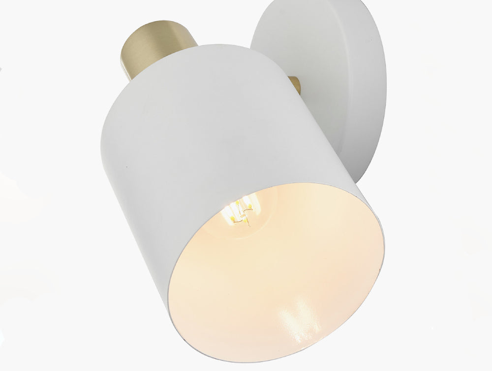 Indy White and Gold Retro Wall Light 7