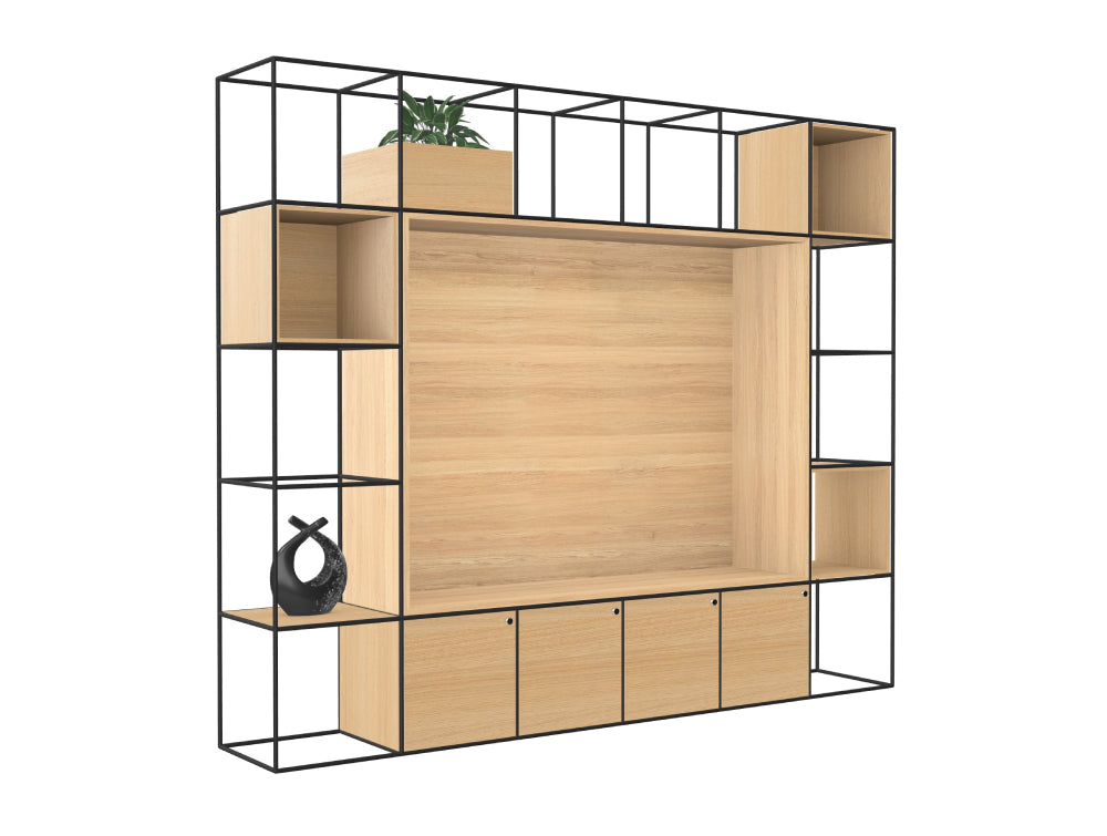 Ionic Media Unit with Built In Storage