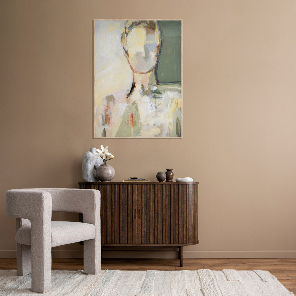 Ivan Abstract Wall Art with Cupboard and Chair in Living Room Setting