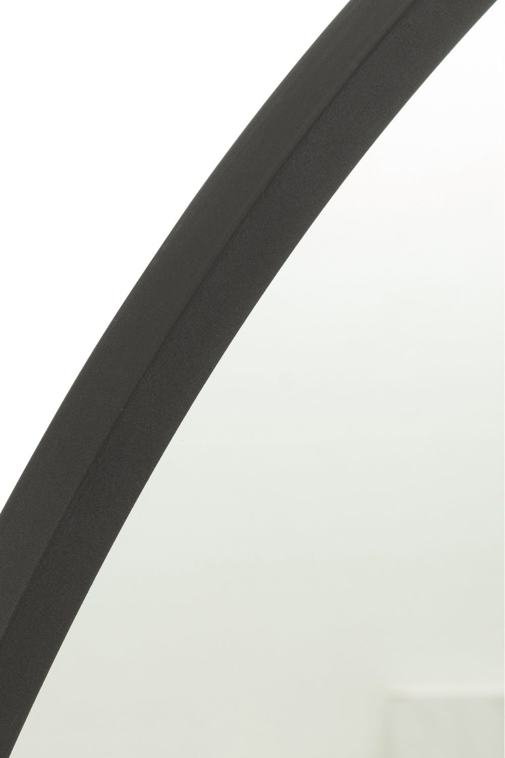 Ivanna Matt Black Round Mirror Edge Detail