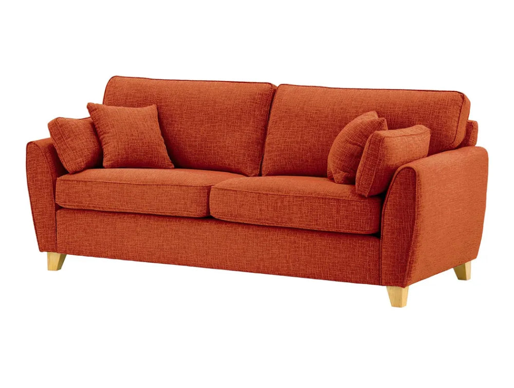 Jackson 3 Seater Sofa - Burnt Orange and Like Oak
