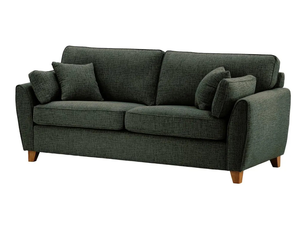 Jackson 3 Seater Sofa - Charcoal and Dark Oak