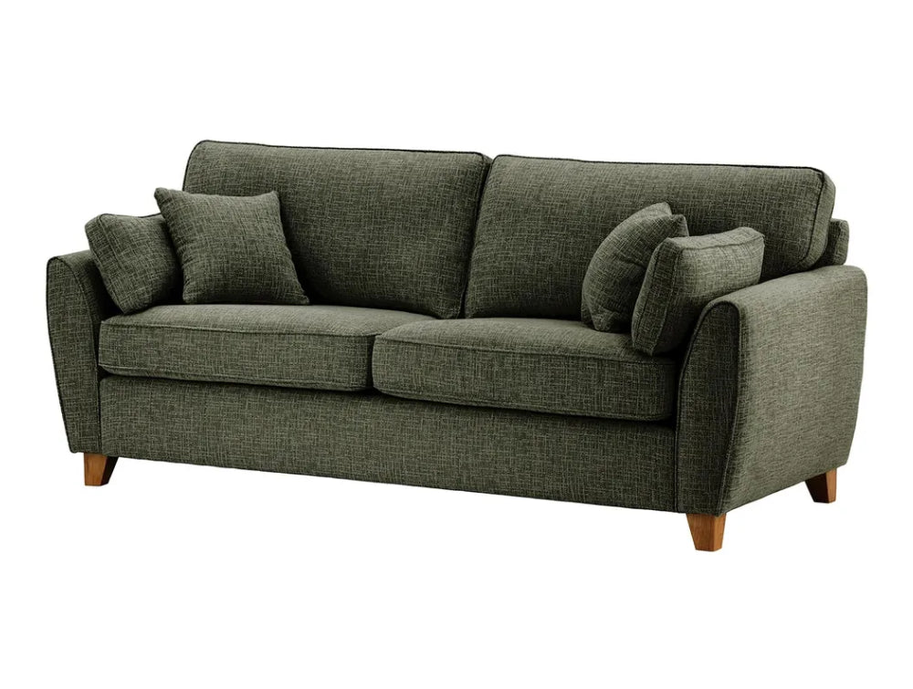 Jackson 3 Seater Sofa - Mid Grey and Dark Oak