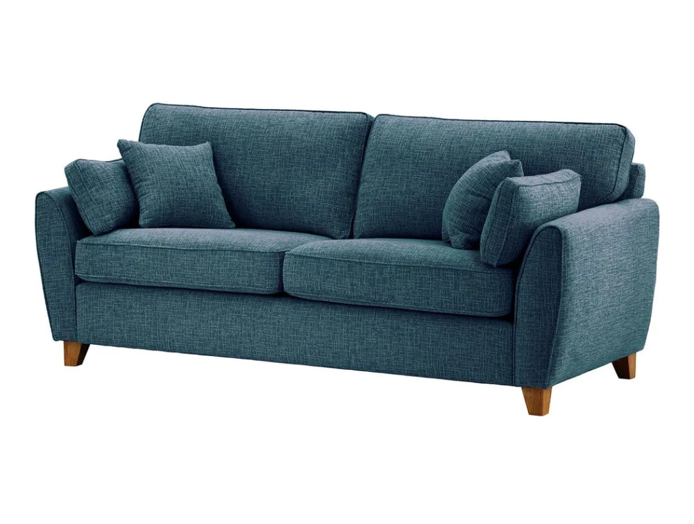 Jackson 3 Seater Sofa - Teal and Dark Oak