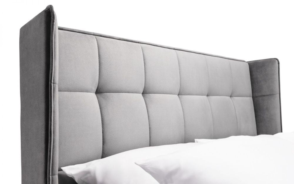 Jay Bedframe Light Grey Headboard Detail