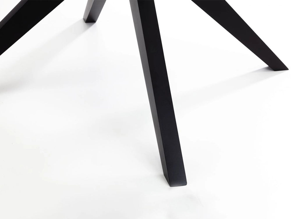 Jayden Round Dining Table with Black Four Star Base Detail