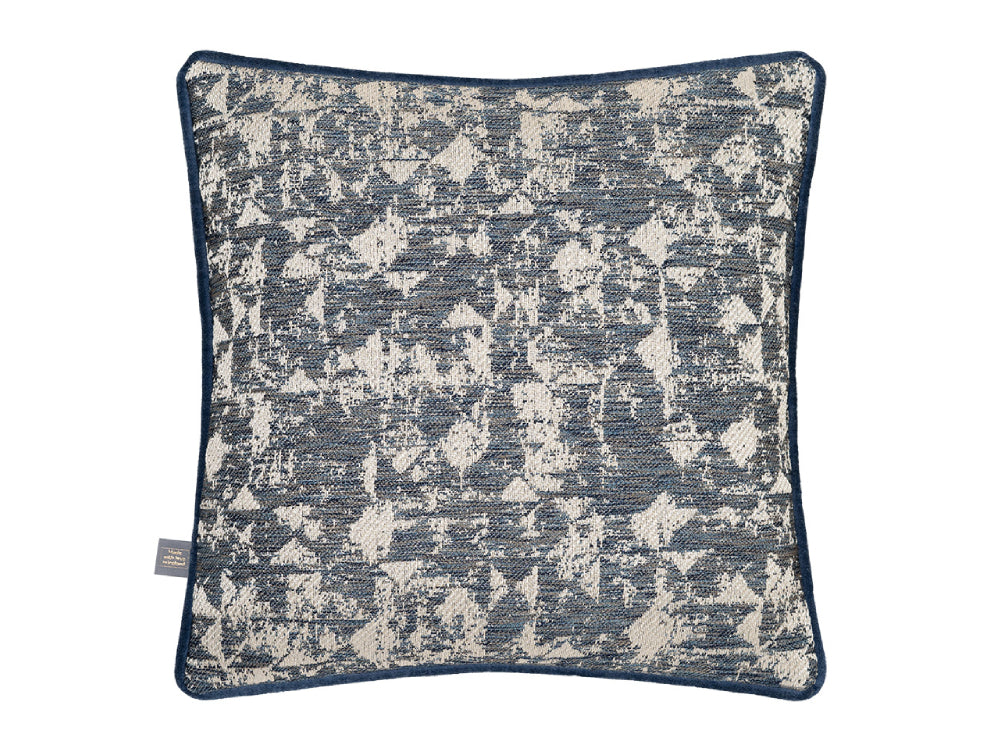 Juba Square Cushion Blue and Silver 2