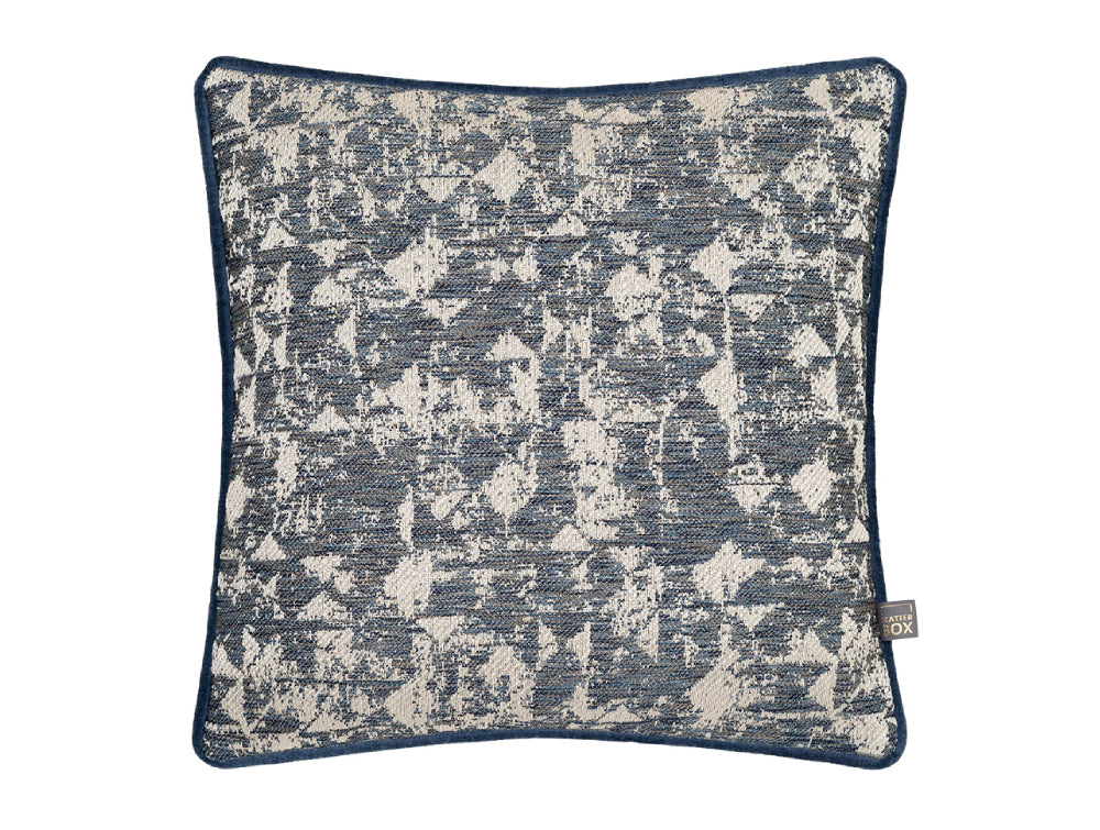 Juba Square Cushion Blue and Silver