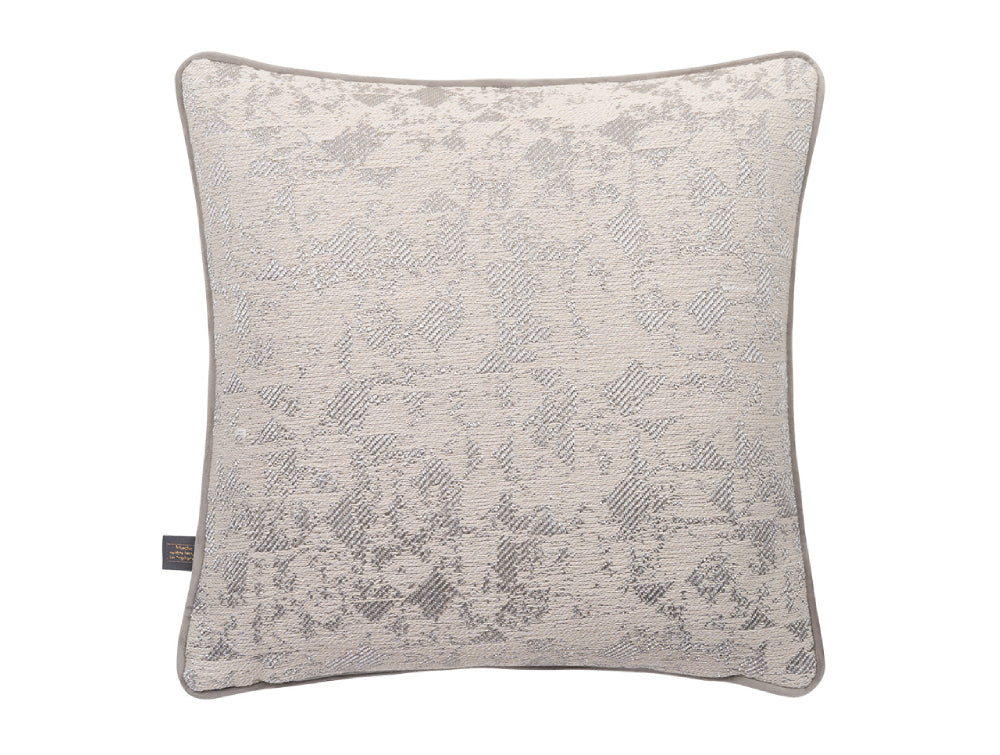 Juba Square Shaped Cushion Cream and Silver 2