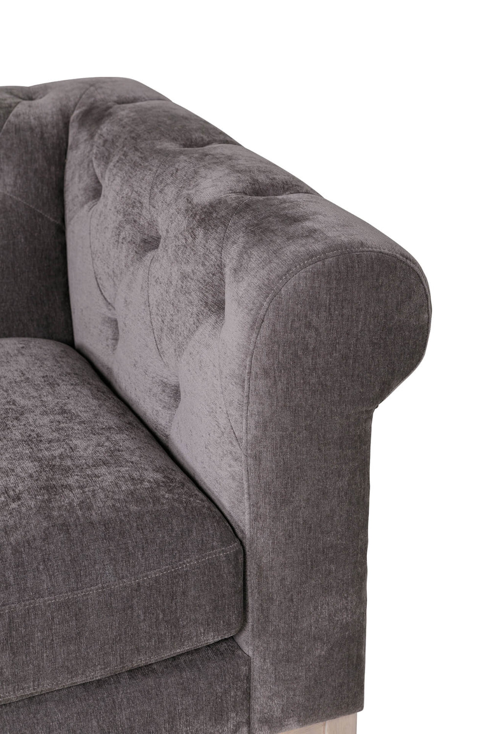Jude 3 Seater Sofa Grey Armrest Detail 2