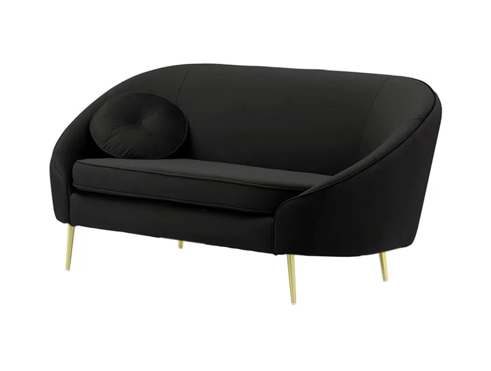 Kaleb 2 Seater Standard Piping Sofa - Black and Gold