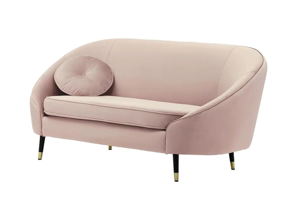 Kaleb 2 Seater Standard Piping Sofa - Lilac and Black/Gold