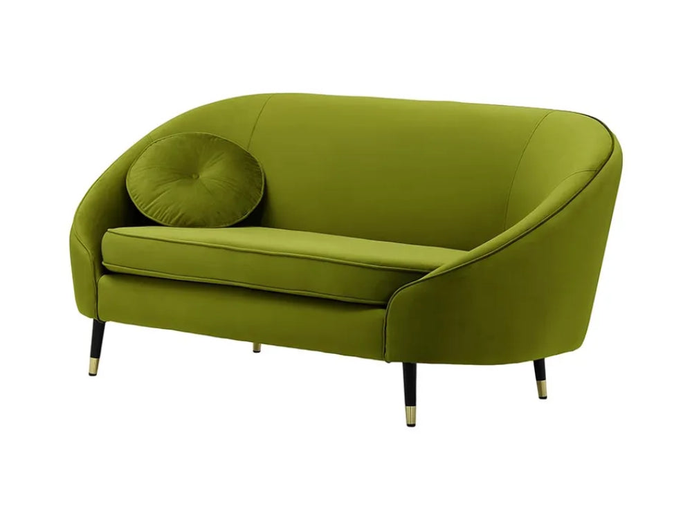 Kaleb 2 Seater Standard Piping Sofa - Olive and Black/Gold