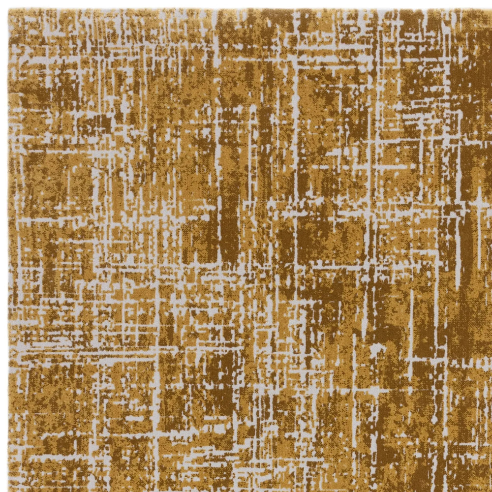 Kazzie Abstract Rug Gold Corner Detail