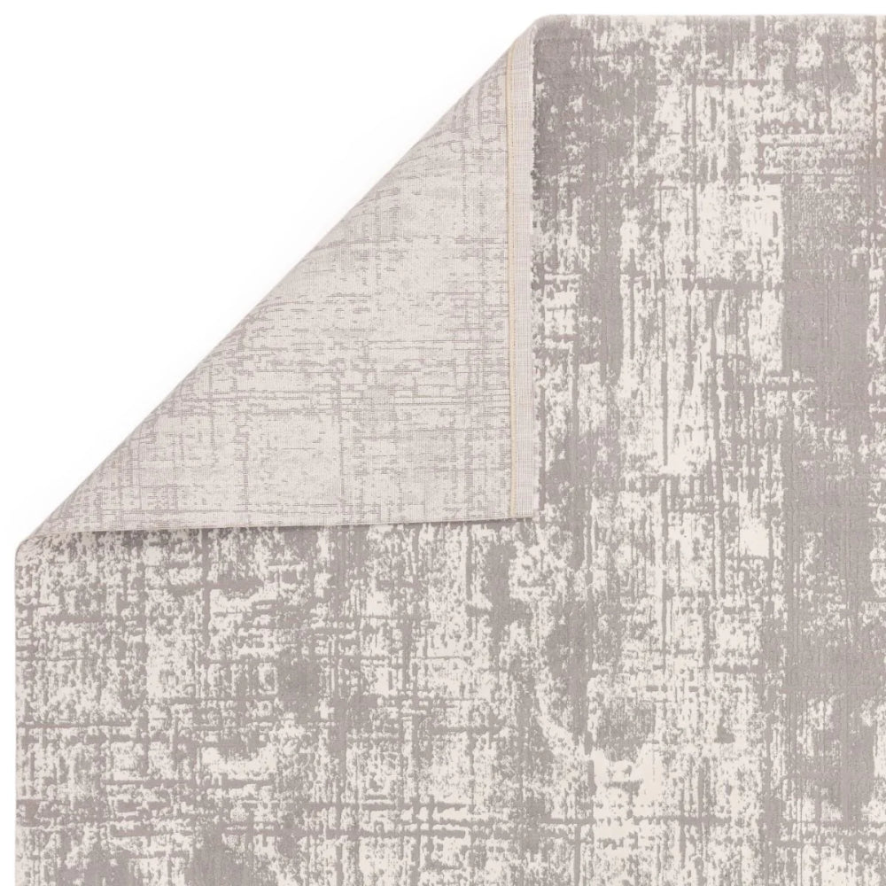 Kazzie Abstract Rug Grey Folded Corner Detail