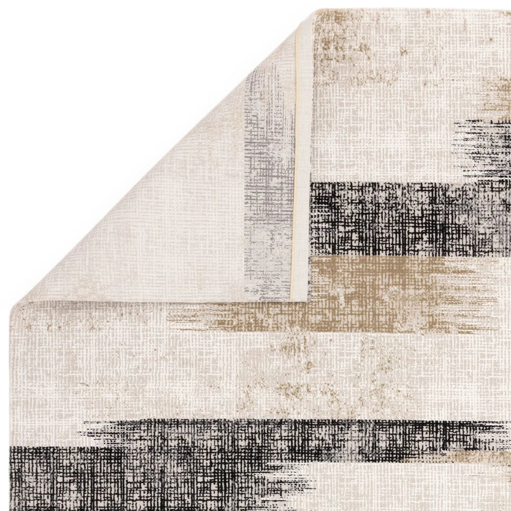 Kazzie Lines Rug Beige Folded Corner Detail