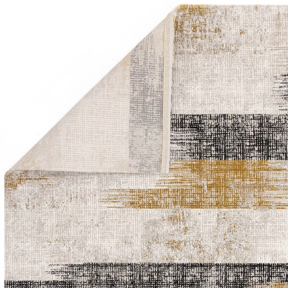 Kazzie Lines Rug Gold Folded Corner Detail