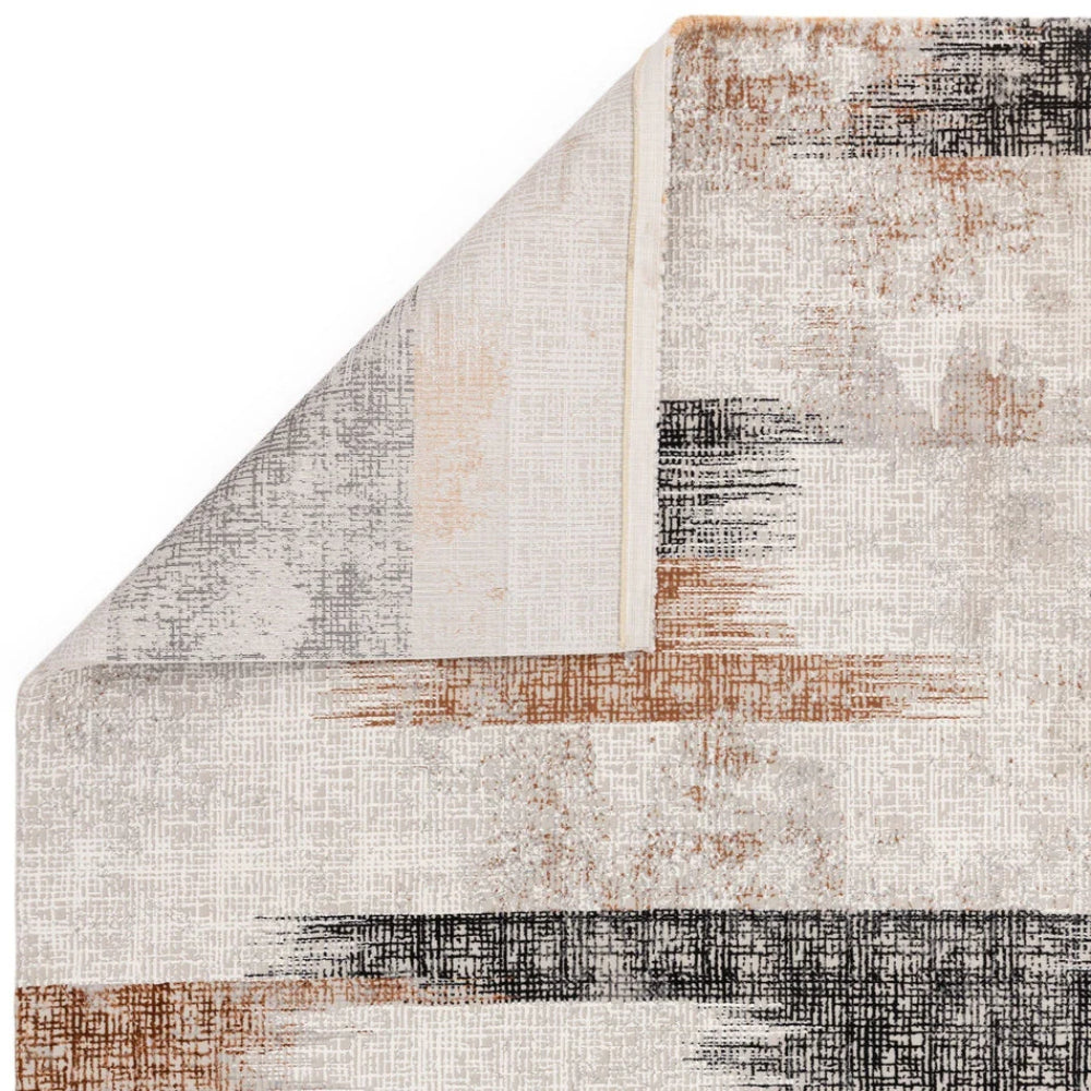 Kazzie Lines Rug Terracotta Folded Corner Detail