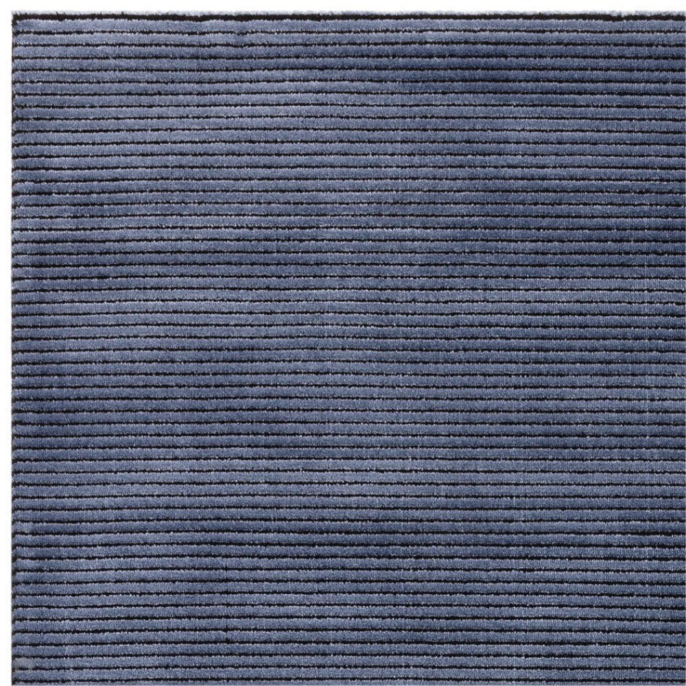 Kazzie Plain Stripe Rug Navy Corner Detail