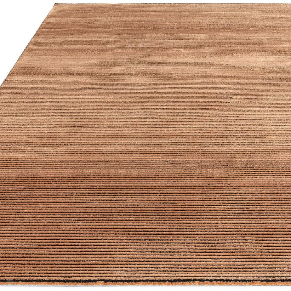 Kazzie Plain Stripe Rug Terracotta 2