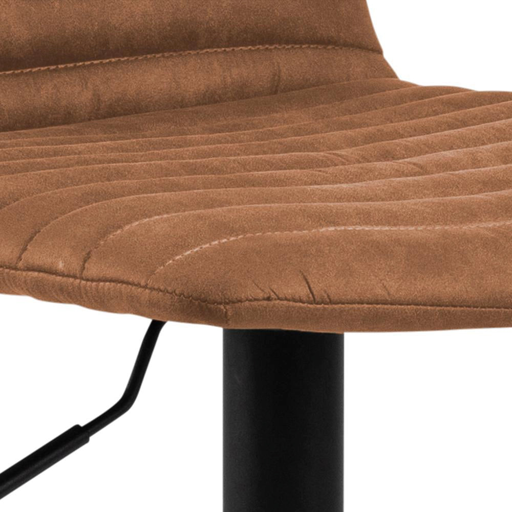 Khloe Bar Stool with Footrest Brown Seat Detail 2
