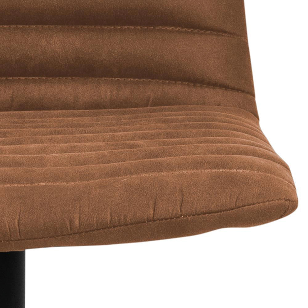 Khloe Bar Stool with Footrest Brown Seat Detail
