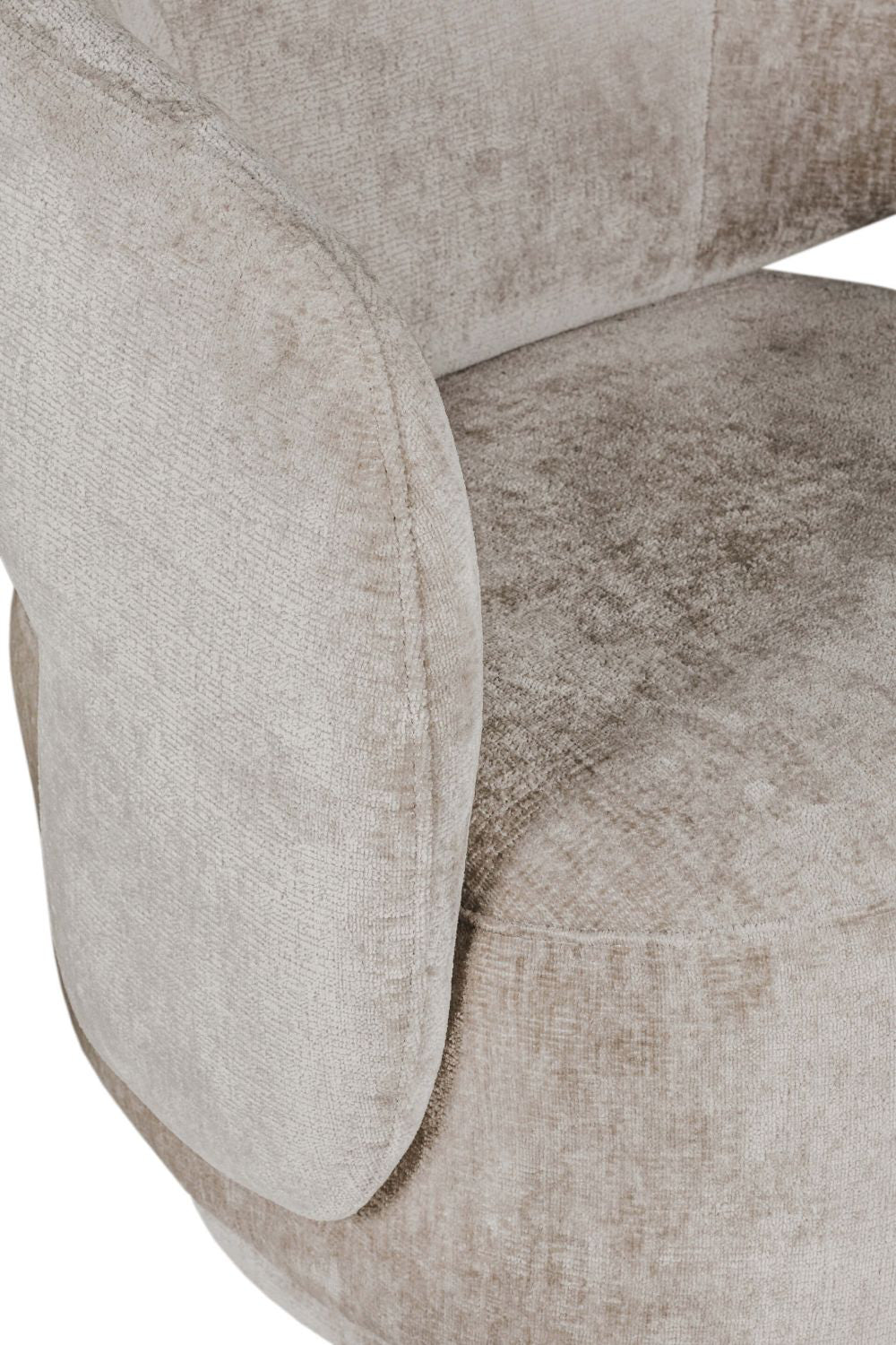 Kinsley Swivel Accent Chair Mink Armrest Detail