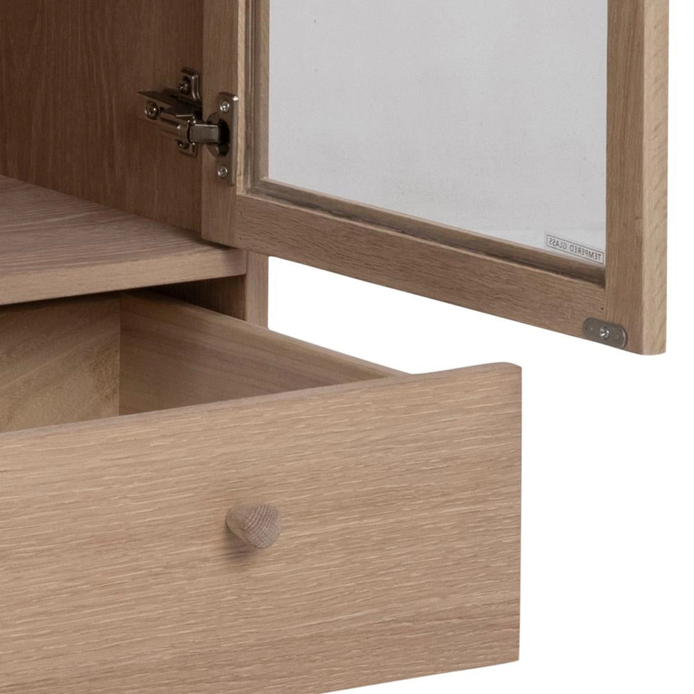 Krutcher Display Cabinet White Oak Open Drawer Detail