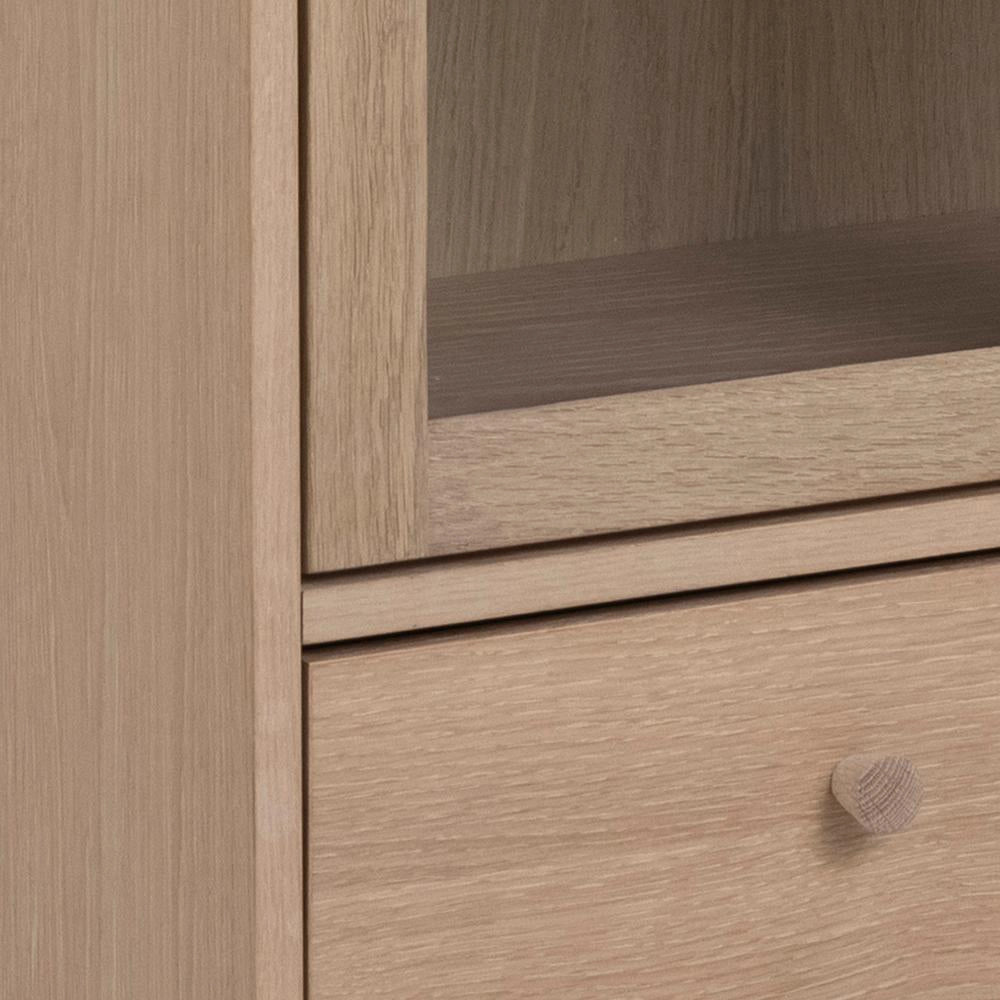 Krutcher Display Cabinet White Oak Shelf and Drawer Side Detail