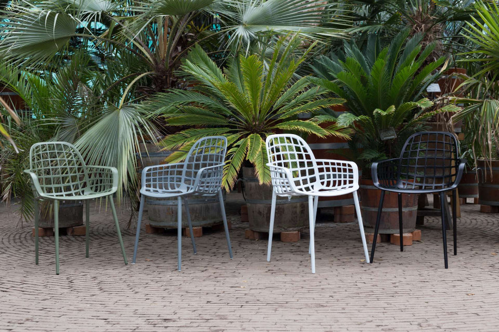 Kyler Outdoor Armchair Green in Outdoor Setting 2