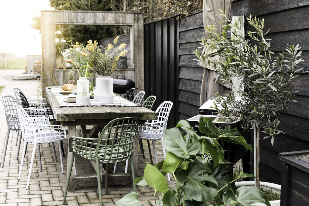 Kyler Outdoor Armchair Green in Outdoor Setting 5