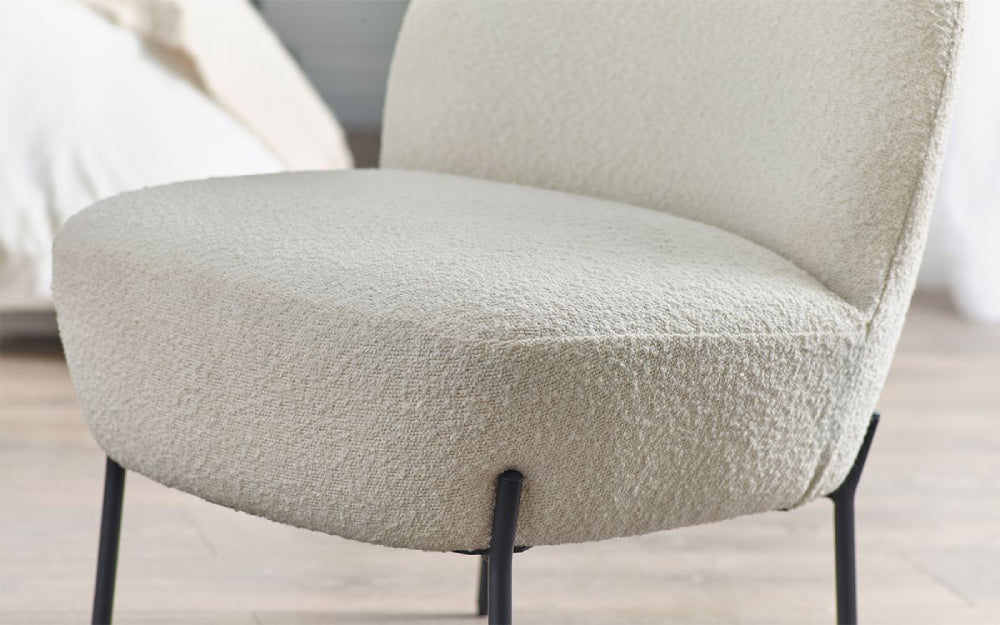 Laken Accent Chair Boucle Ivory Seat Detail