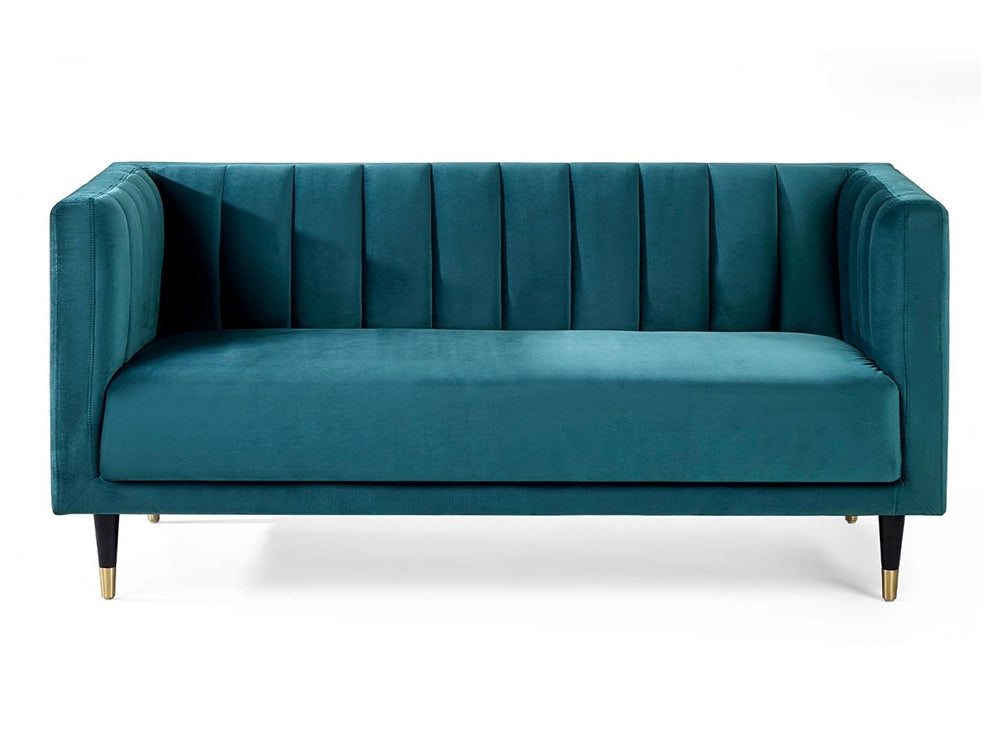 Lama Scalloped Back 2 Seater Chair Teal 2