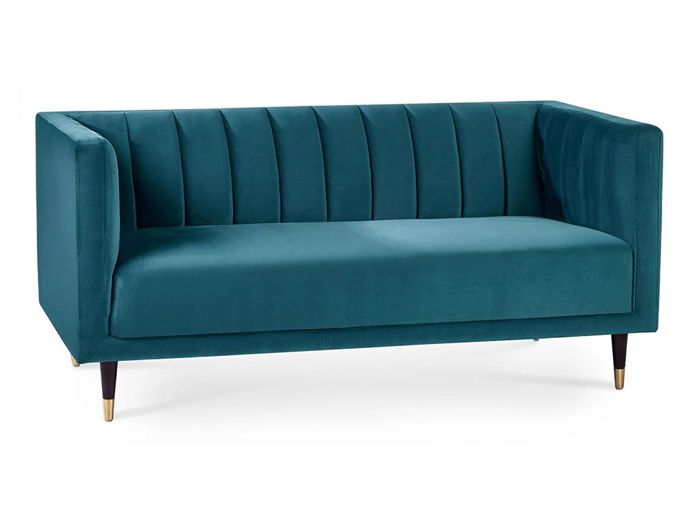 Lama Scalloped Back 2 Seater Chair Teal