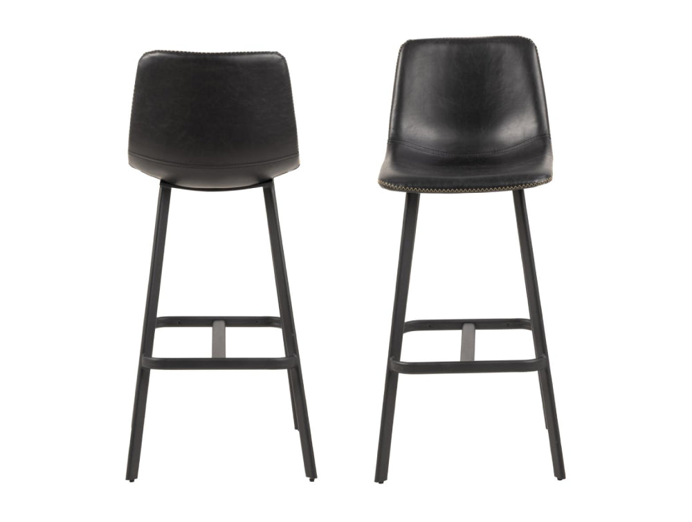 Leo Barstool with Footrest Black 2