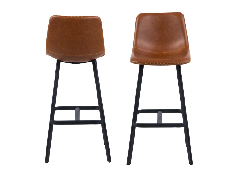 Leo Barstool with Footrest Brandy 2