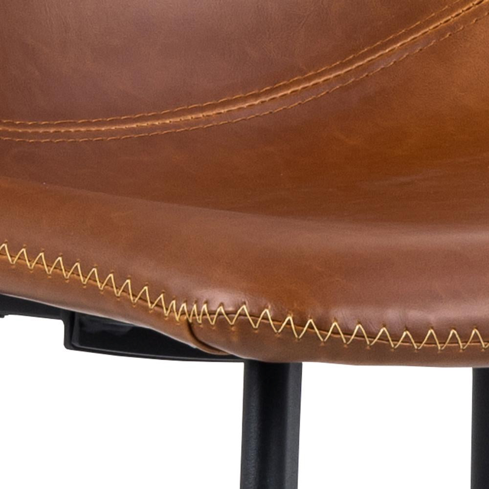 Leo Barstool with Footrest Brandy Seat Detail