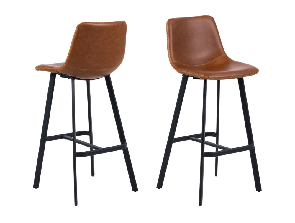 Leo Barstool with Footrest Brandy