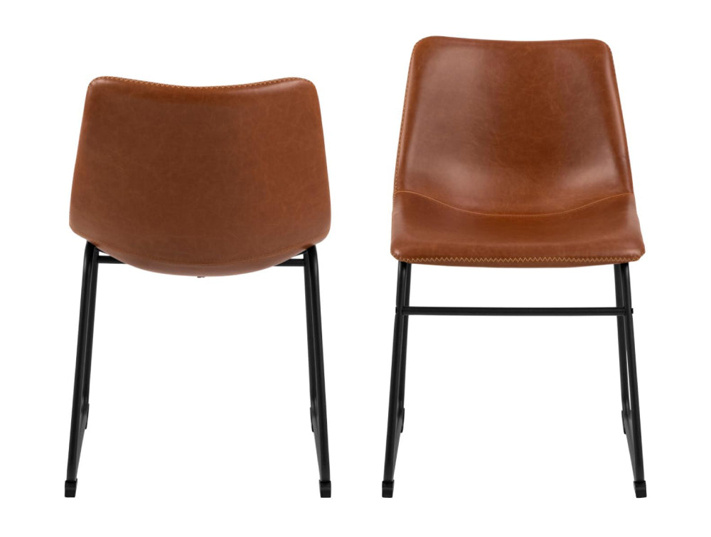 Leo Dining Chair Brown PU 2