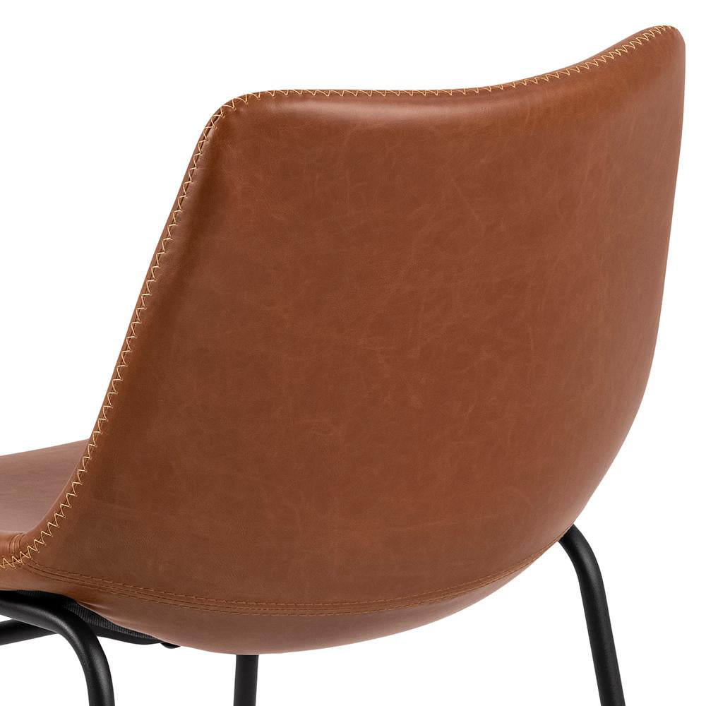 Leo Dining Chair Brown PU Backrest Detail