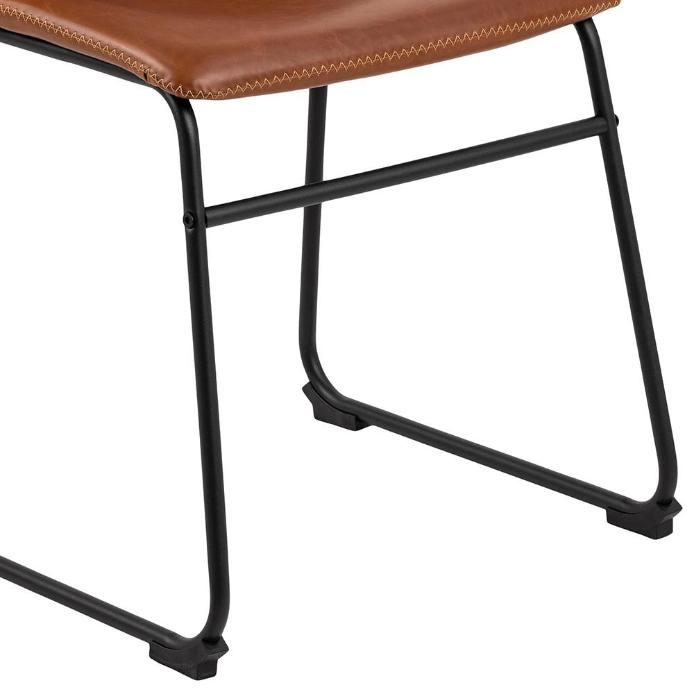 Leo Dining Chair Brown PU Leg and Base Detail
