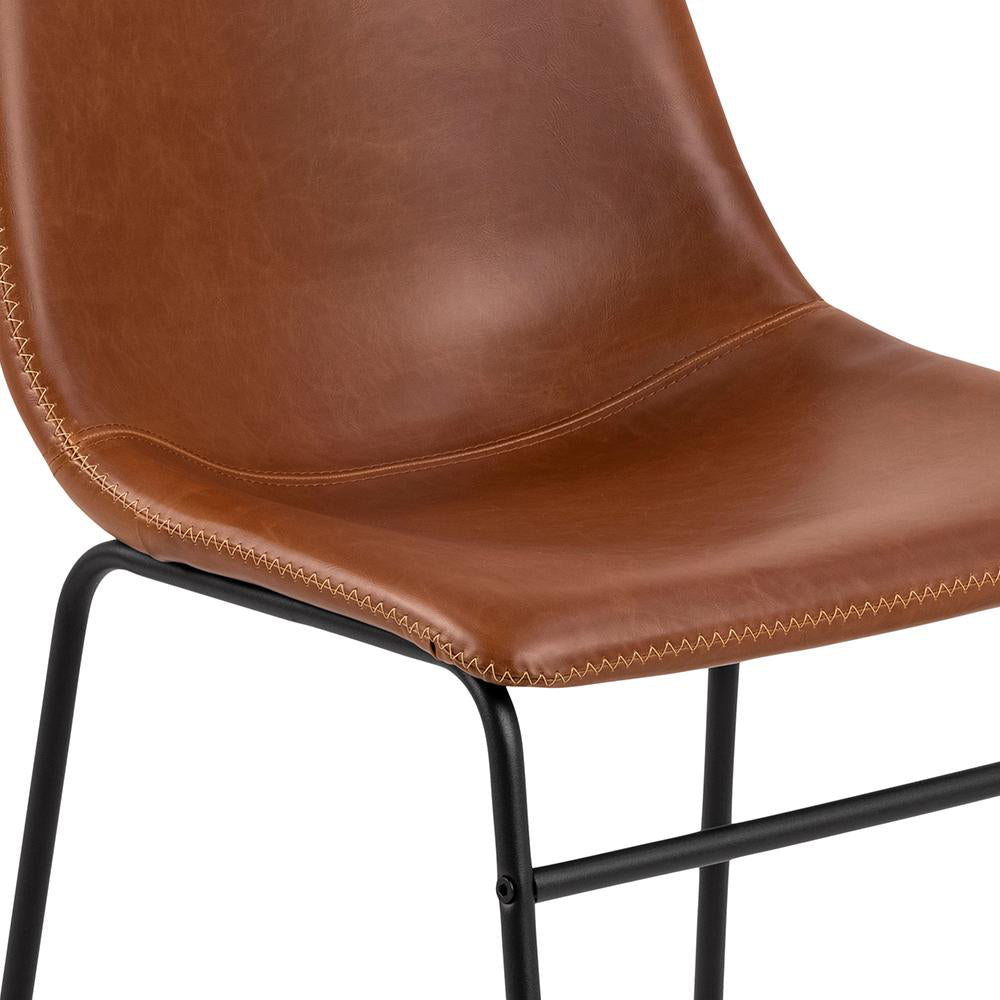 Leo Dining Chair Brown PU Seat Detail 2