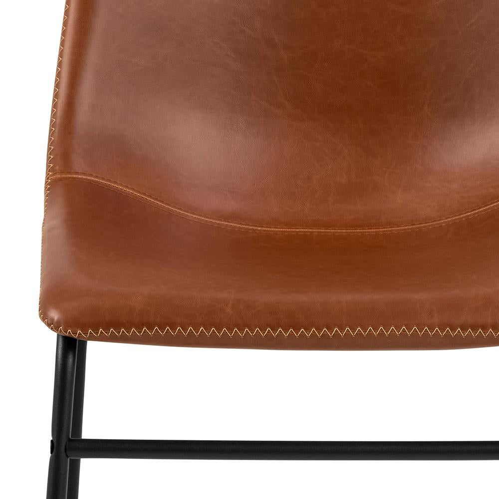 Leo Dining Chair Brown PU Seat Detail