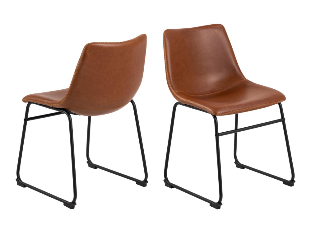 Leo Dining Chair Brown PU