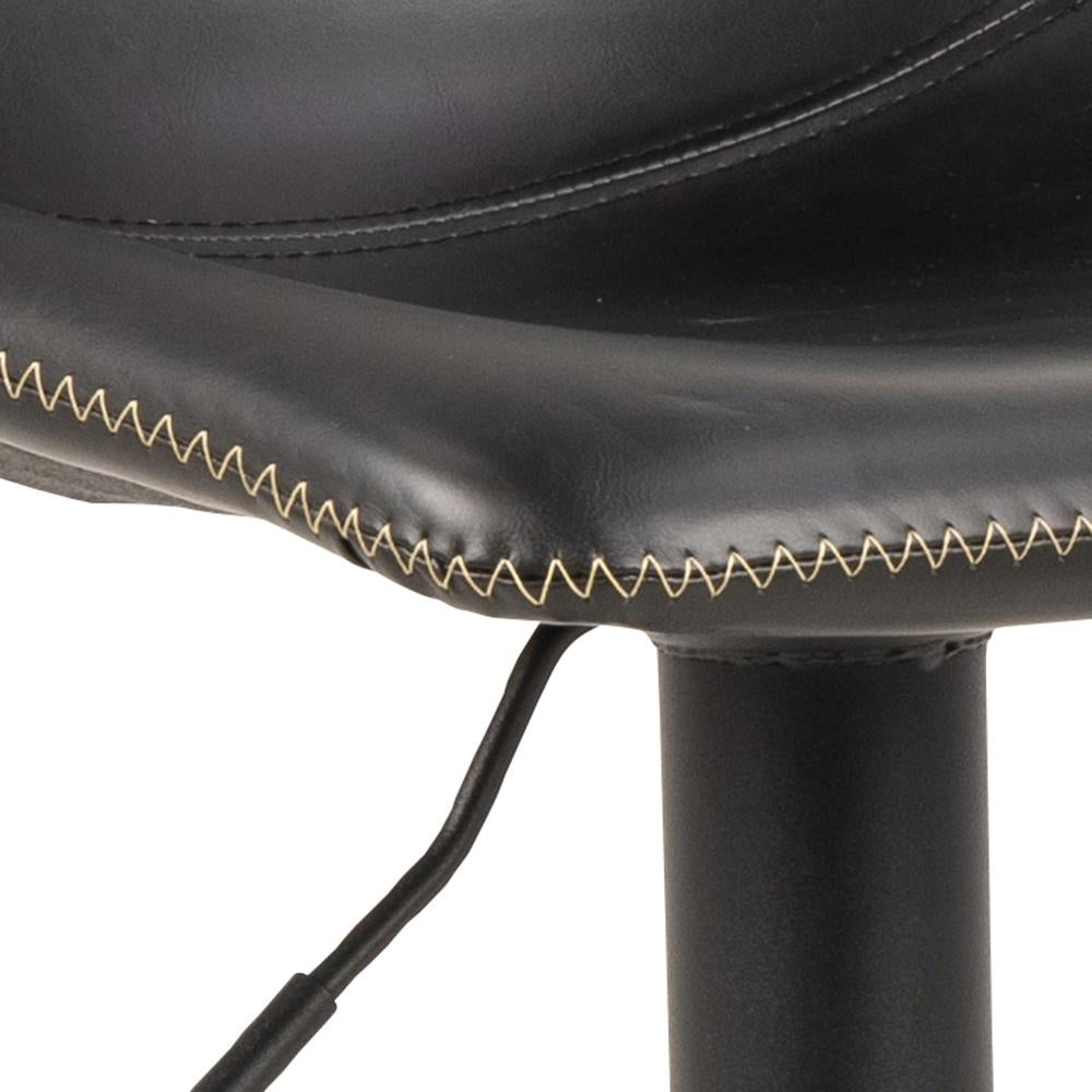 Leo Height Adjustable Barstool Black Seat Detail