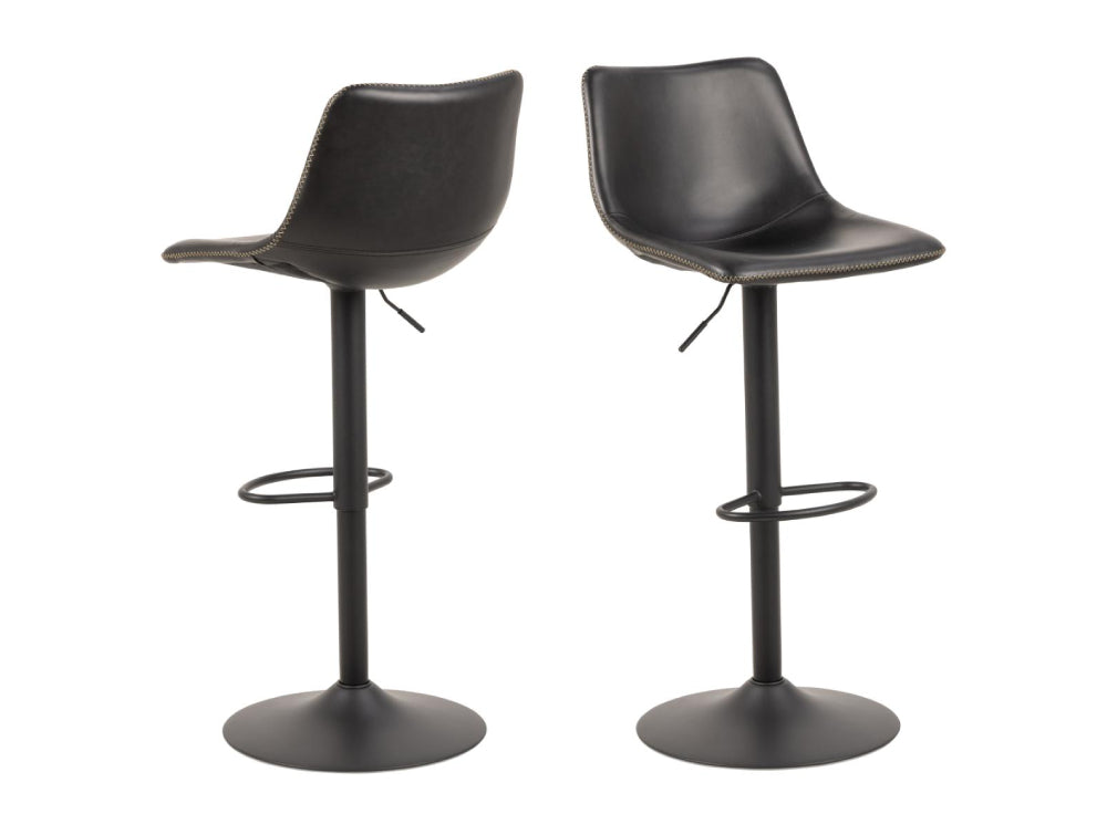 Leo Height Adjustable Barstool Black