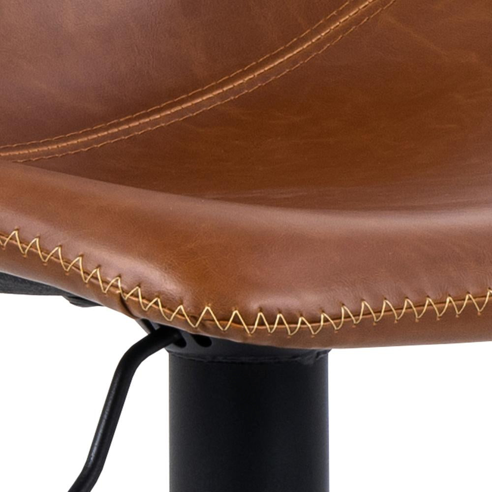 Leo Height Adjustable Barstool Brandy Seat Detail