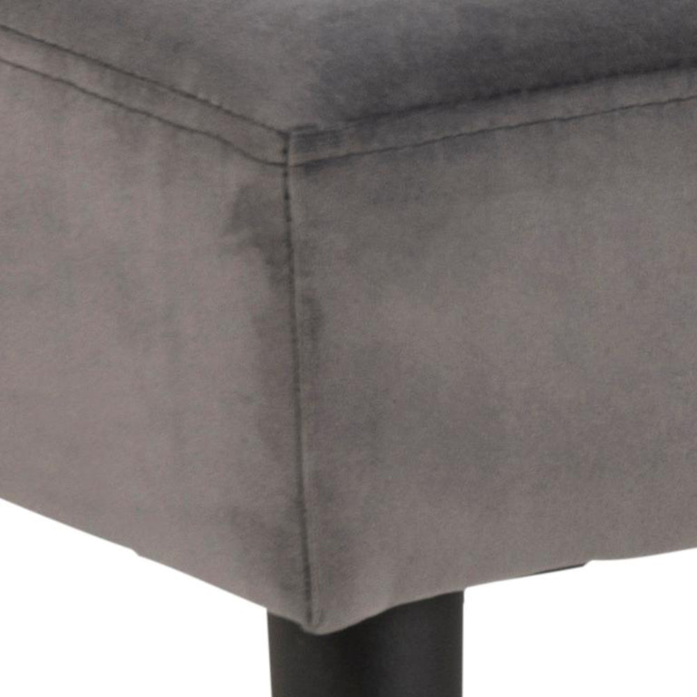 Lumina Upholstered Bench Dark Grey Corner Detail