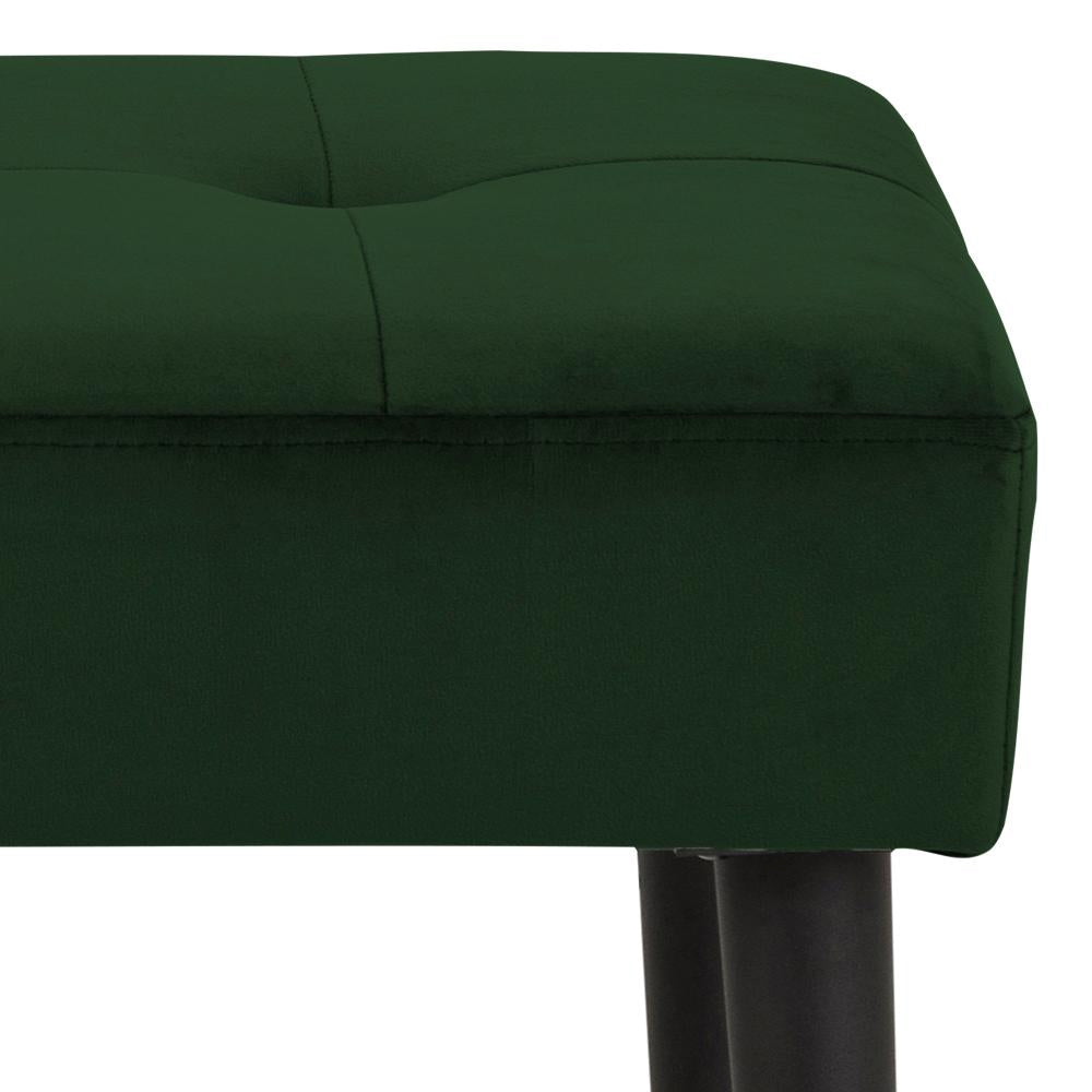 Lumina Upholstered Bench Forest Green Corner Detail 2